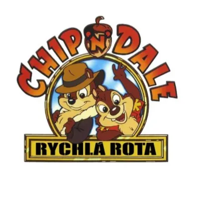 Rychlá rota – Chip a Dale s nápisy v kruhu – jedlý papír na dort