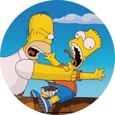 Simpsonovi – Homer škrtí Barta na střeše – jedlý papír na dort