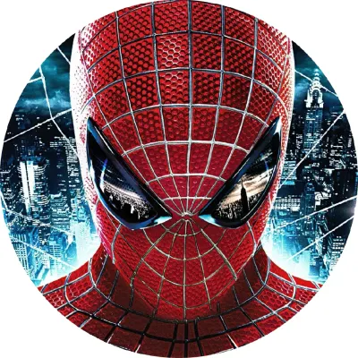 Spiderman – stříbrná pavučina a noční město – jedlý papír na dort