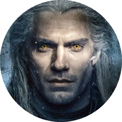 Witcher – Zaklínač – Geralt se sněhem a mapou – jedlý papír na dort