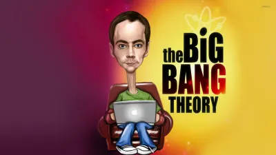 Big Bang Theory – Sheldon v křesle s notebookem – obdélníkový jedlý papír na dort
