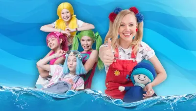 Lollipopz – skupina a dívka v červených lacláčích – obdélníkový jedlý papír na dort