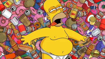 Simpsonovi – Homer s donuty a pivem Duff – obdélníkový jedlý papír na dort