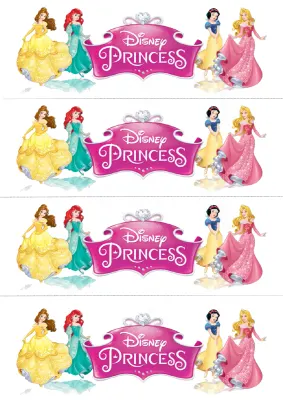 Princezny Disney – na bok dortu 4 x pásek – obdélníkový jedlý papír na dort