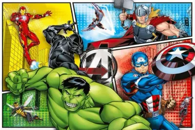 Avengers – Hulk, Captain a velké logo – obdélníkový jedlý papír na dort