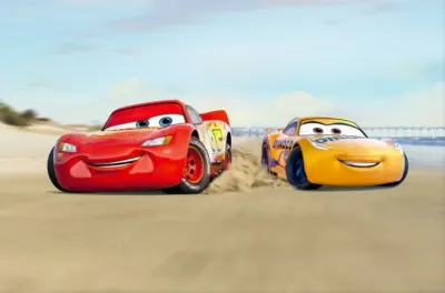 Cars – McQueen a Cruz na pláži – obdélníkový jedlý papír na dort