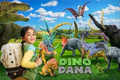 Dinosauři – Dana s batohem a pravěcí tvorové – obdélníkový jedlý papír na dort