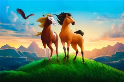 Kůň Spirit – obdélníkový jedlý papír na dort