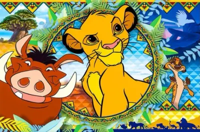 Lví hlídka – Lvíče, Timon a Pumba – obdélníkový jedlý papír na dort