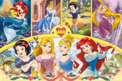 Princezny – koláž s květinami a mašlemi – obdélníkový jedlý papír na dort