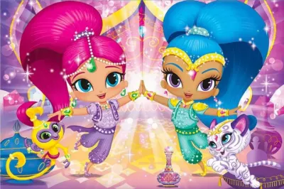 Shimmer a Shine – obdélníkový jedlý papír na dort