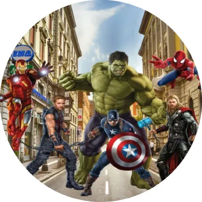 Avengers – Hulk uprostřed městské ulice – jedlý papír na dort