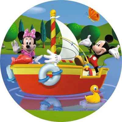 Mickey a Minnie – Na lodi – jedlý papír na dort