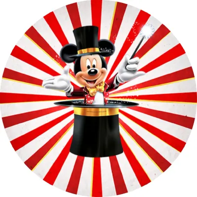 Mickey Mouse – Kouzelník v cylindru s hůlkou – jedlý papír na dort
