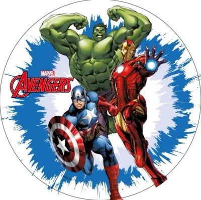 Avengers – trojice Hulk, Iron Man a Captain – jedlý papír na dort