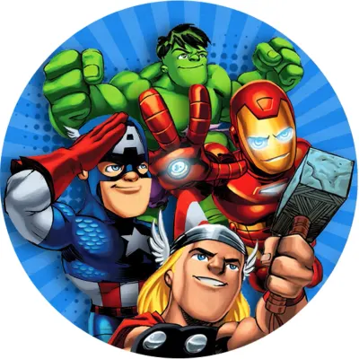 Avengers – animovaná čtyřka na modrých paprscích – jedlý papír na dort