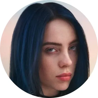 Billie Eilish – tmavě modré vlasy – jedlý papír na dort