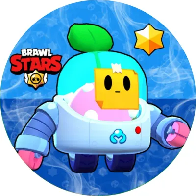 Brawl Stars – robot Sprout s lístečkem – jedlý papír na dort
