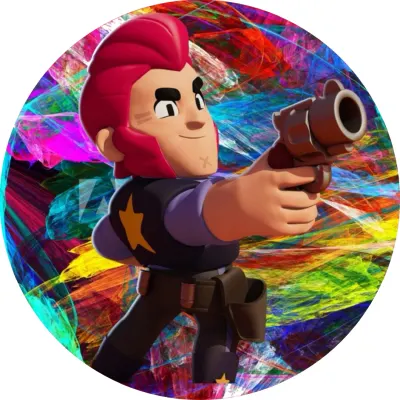 Brawl Stars – pistolník Colt v barevném kouři – jedlý papír na dort