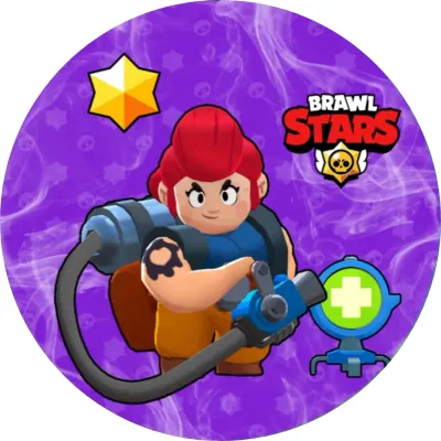 Brawl Stars – zrzavá Pam s léčivou věží – jedlý papír na dort