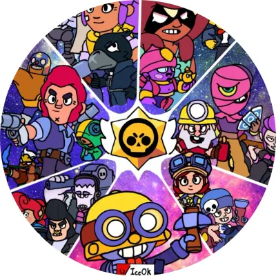 Brawl Stars – barevné výseče s brawlery – jedlý papír na dort