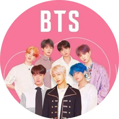 BTS – bílé logo na zářivě růžovém pozadí – jedlý papír na dort