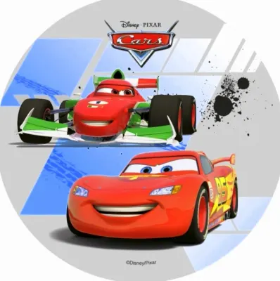 Cars – Blesk McQueen a Francesco Bernoulli – jedlý papír na dort