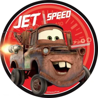 Cars – Burák s raketovým pohonem Jet Speed – jedlý papír na dort