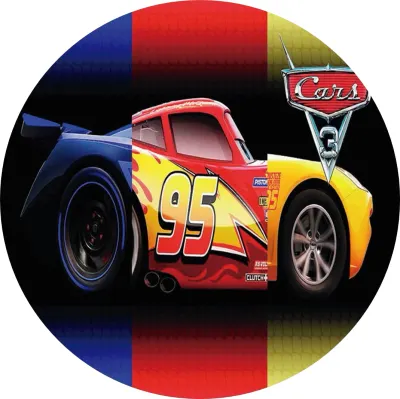 Cars – McQueen, Jackson Hrom a Cruz Ramirez – jedlý papír na dort