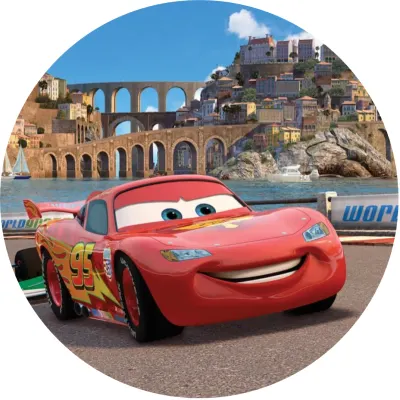 Cars – McQueen na pobřeží u moře – jedlý papír na dort