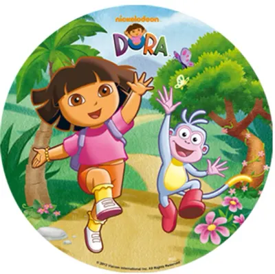 Dora Průzkumnice – Dora a Botička na pěšině – jedlý papír na dort