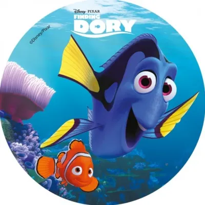 Hledá se Dory – Dory a Nemo u růžových korálů – jedlý papír na dort