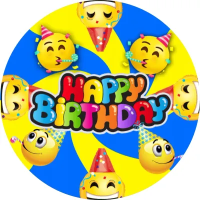 Emoji – Happy Birthday – jedlý papír na dort