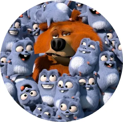 Grizzy a lumíci – unavený méďa obsypaný lumíky – jedlý papír na dort