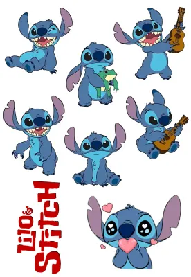 Lilo & Stitch – postavičky – obdélníkový jedlý papír na dort