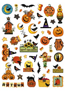 Halloween – strašák do zelí, sovy a dýně – jedlá kolečka na cupcakes