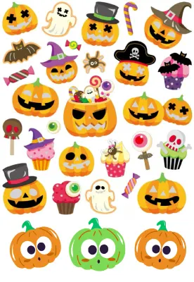Halloween – cupcakes s očima a dýně v klobouku – jedlá kolečka na cupcakes