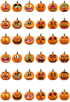 Halloween – dýně s obličeji příšerek a čarodějnic – jedlá kolečka na cupcakes