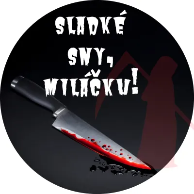 Halloween – Krvavý nůž a silueta smrtky – jedlý papír na dort