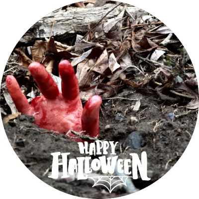 Halloween – Krvavá ruka ze země – jedlý papír na dort