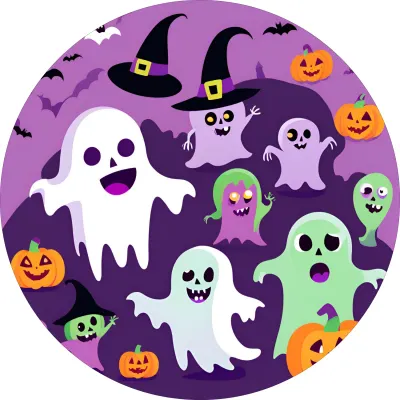 Halloween – veselí duchové v kloboucích – jedlý papír na dort