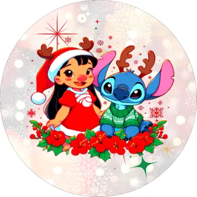 Lilo & Stitch – Lilo a Stitch se sobími rohy – jedlý papír na dort