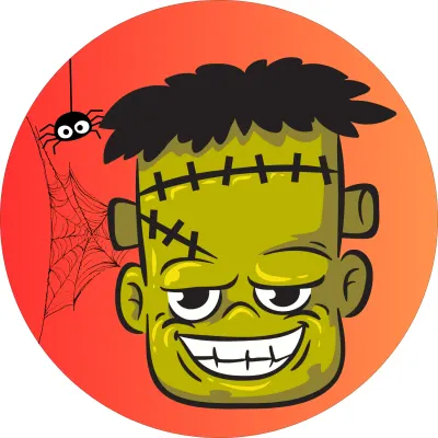 Halloween – Hlava zeleného Frankensteina – jedlý papír na dort