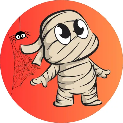 Halloween – roztomilá malá mumie – jedlý papír na dort
