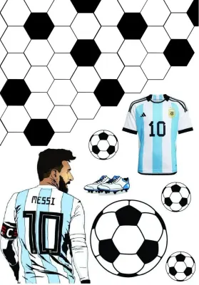 Na dort Messi – Fotbal – obdélníkový jedlý papír na dort