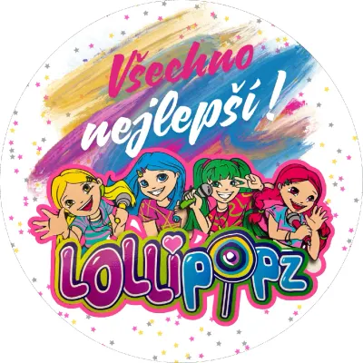 Lollipopz Vše nejlepší – zpěvačky s mikrofony – jedlý papír na dort