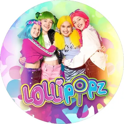 Lollipopz – objetí na duhovém pozadí – jedlý papír na dort
