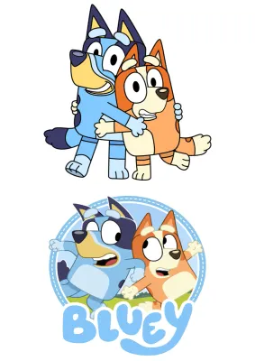 Bluey – Set na bok a horní stranu dortu – obdélníkový jedlý papír na dort