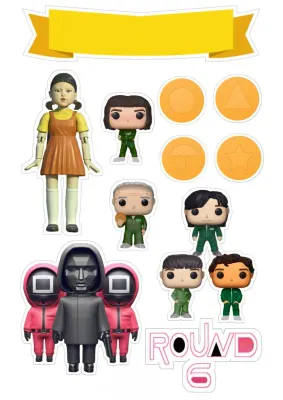 Hra na oliheň – Funko Pop postavy a sušenky – obdélníkový jedlý papír na dort
