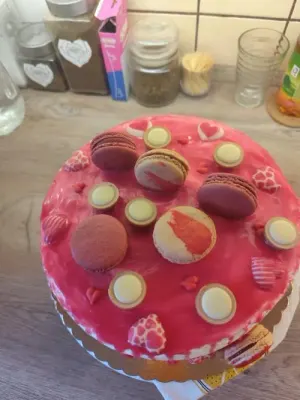 Fotka od zákaznice Jitka – Čokoládová dekorace Srdíčko s růžovým potiskem Lovissimo (8 ks) ▹